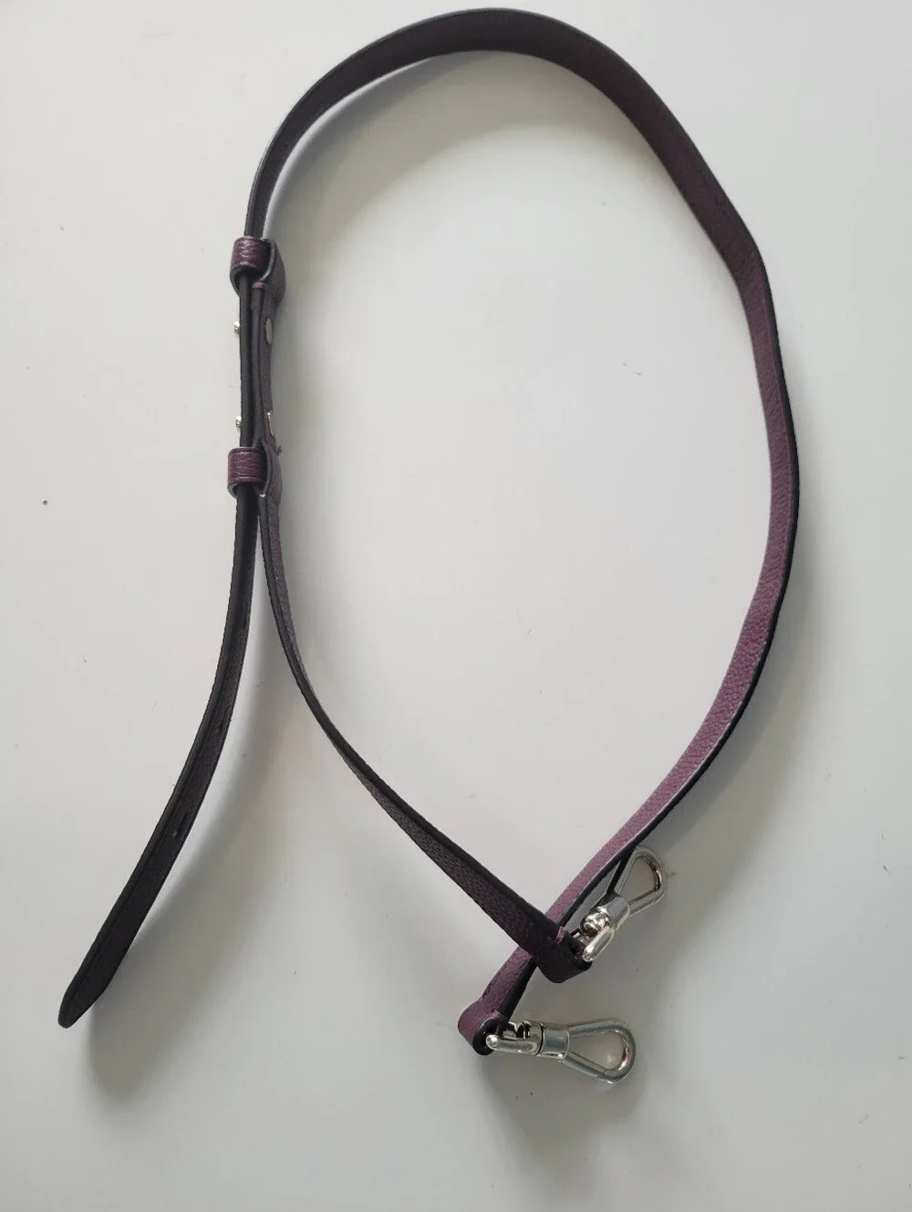 kate spade Plum and Black Leather Strap with Silver Hardware